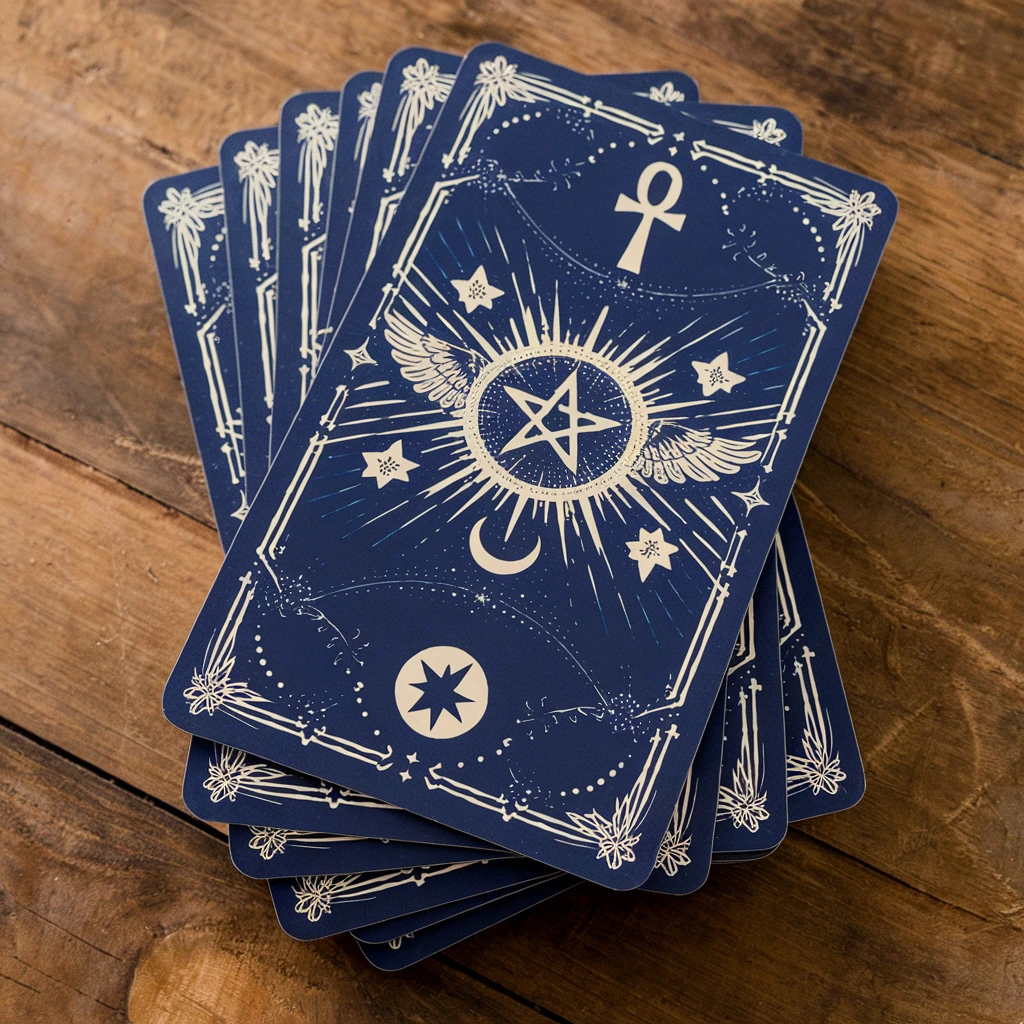Ten Oracle of Sophia cards fanned out on a dark surface